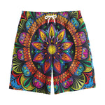 Colorful Mandala Print Cotton Shorts