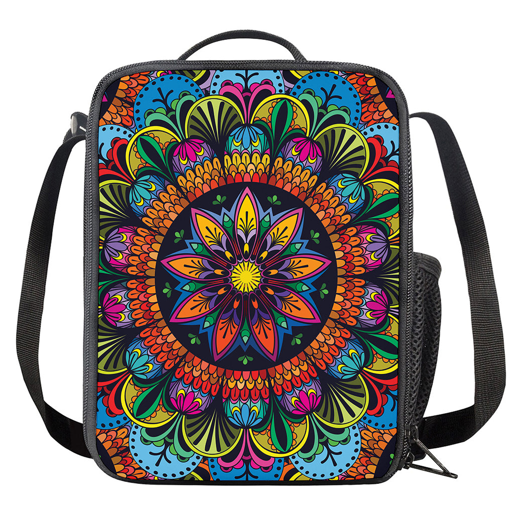 Colorful Mandala Print Crossbody Lunch Bag