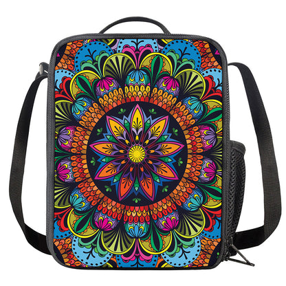 Colorful Mandala Print Crossbody Lunch Bag