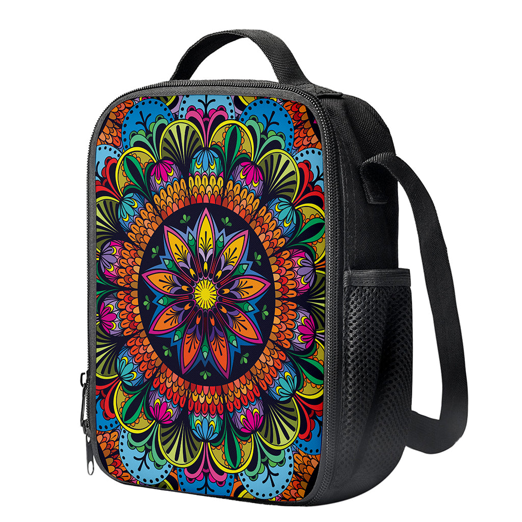 Colorful Mandala Print Crossbody Lunch Bag