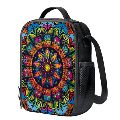Colorful Mandala Print Crossbody Lunch Bag