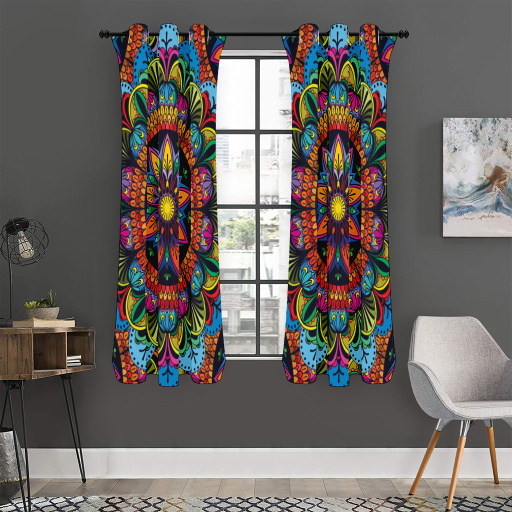 Colorful Mandala Print Curtain