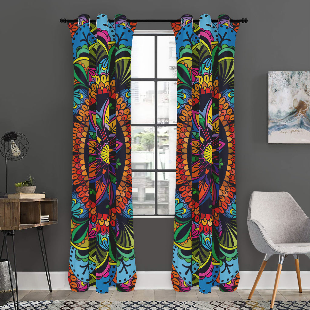 Colorful Mandala Print Curtain