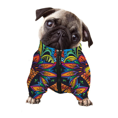 Colorful Mandala Print Dog Zip Up Jacket