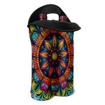 Colorful Mandala Print Double Neoprene Wine Tote