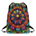 Colorful Mandala Print Drawstring Backpack