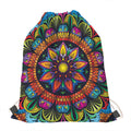 Colorful Mandala Print Drawstring Bag