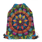 Colorful Mandala Print Drawstring Bag