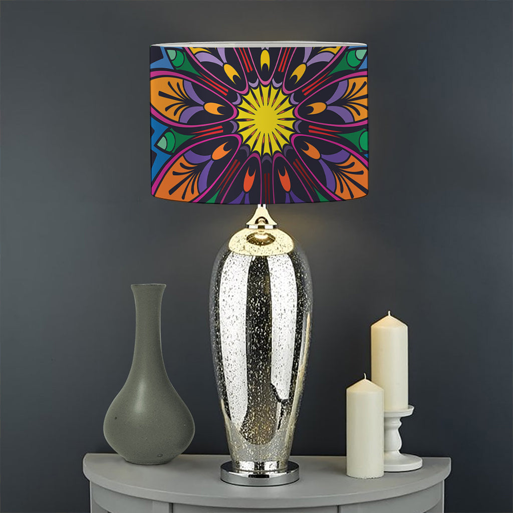 Colorful Mandala Print Drum Lamp Shade
