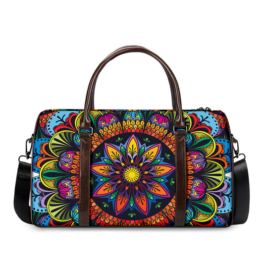 Colorful Mandala Print Duffle Bag
