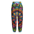 Colorful Mandala Print Fleece Lined Knit Pants