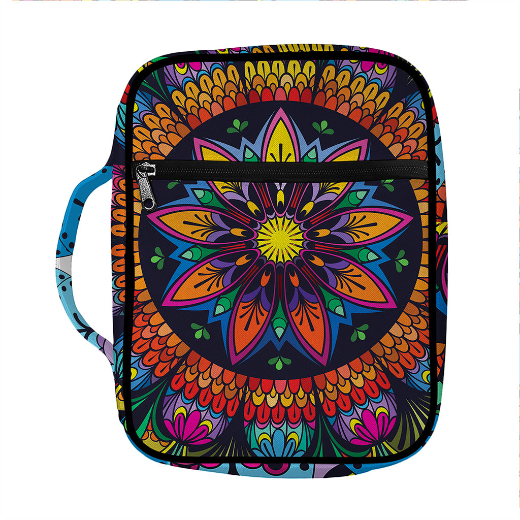 Colorful Mandala Print Front Pocket Bible Bag