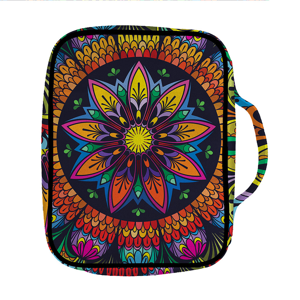 Colorful Mandala Print Front Pocket Bible Bag