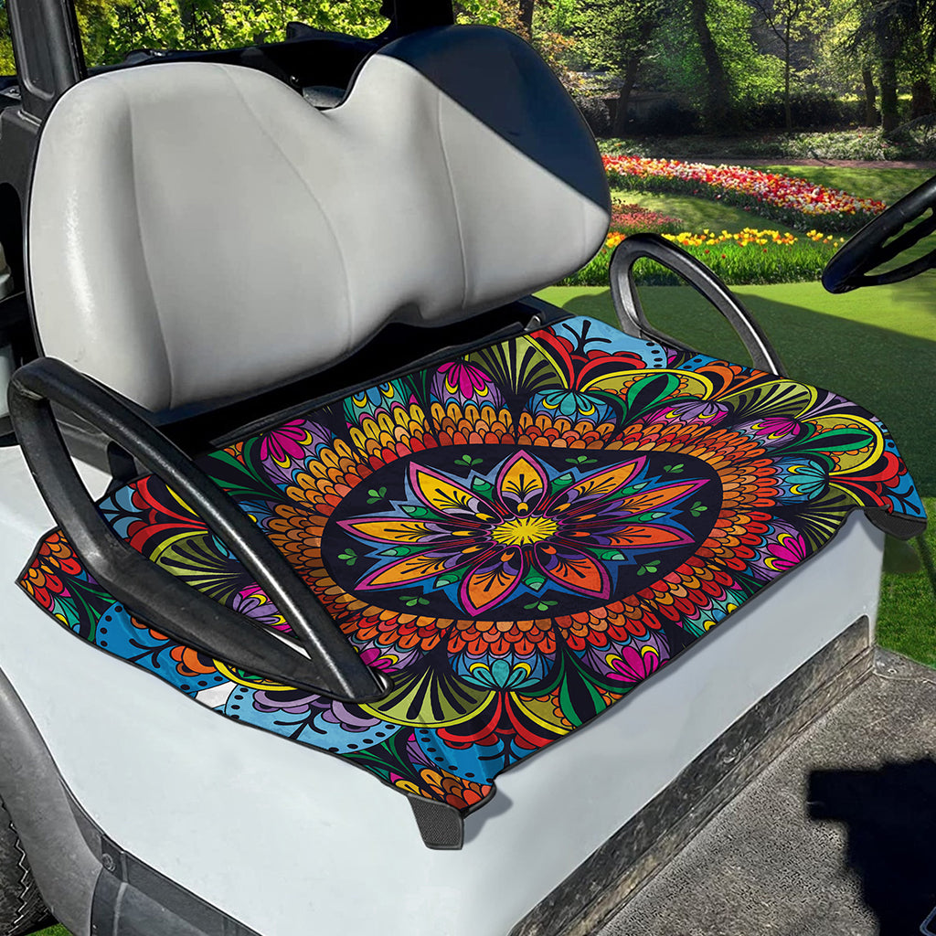 Colorful Mandala Print Golf Cart Seat Cover