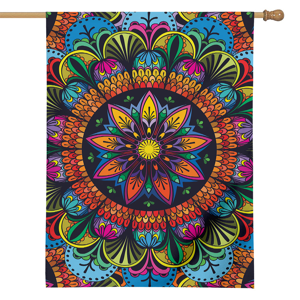 Colorful Mandala Print House Flag