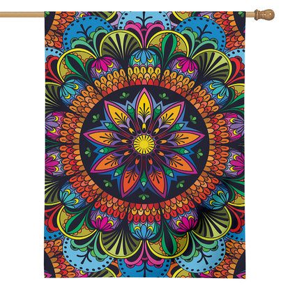 Colorful Mandala Print House Flag