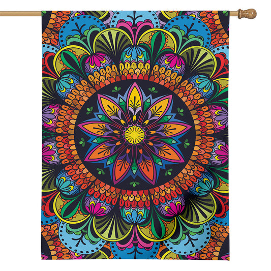 Colorful Mandala Print House Flag