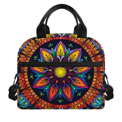 Colorful Mandala Print Insulated Lunch Bag