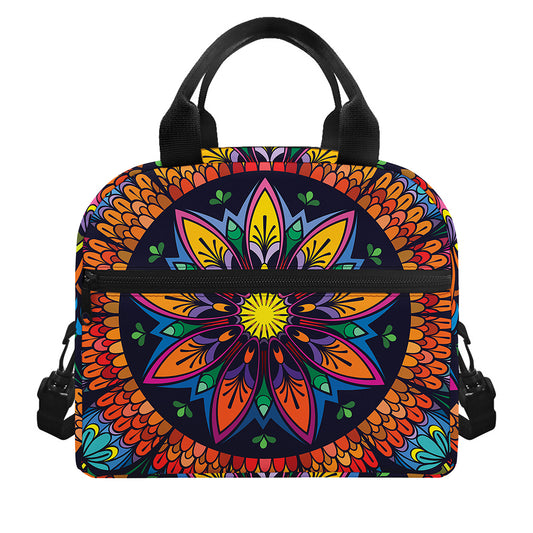 Colorful Mandala Print Insulated Lunch Bag