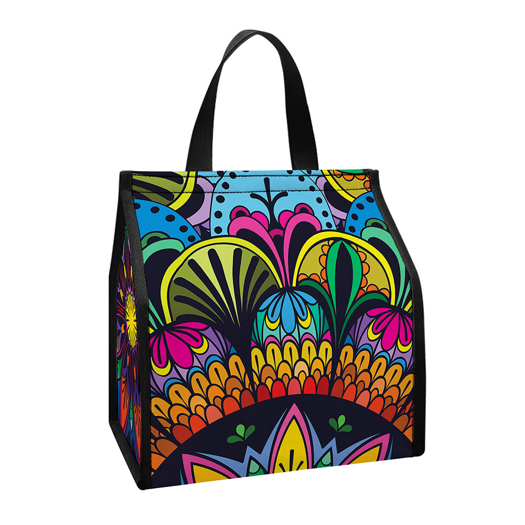Colorful Mandala Print Insulated Lunch Tote