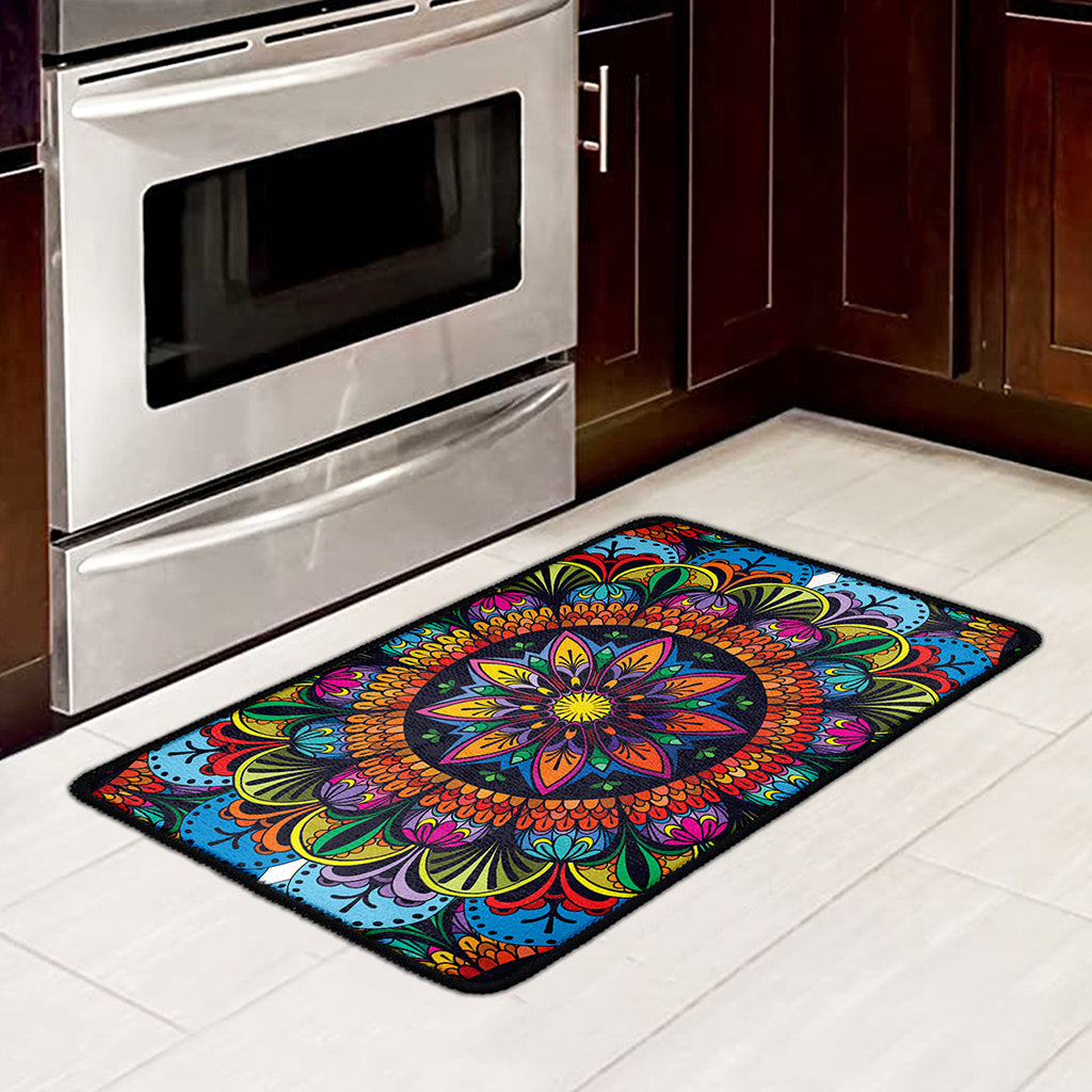 Colorful Mandala Print Kitchen Mat