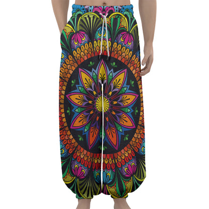 Colorful Mandala Print Lantern Pants