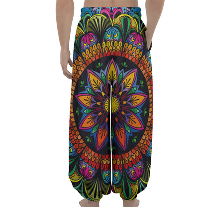 Colorful Mandala Print Lantern Pants