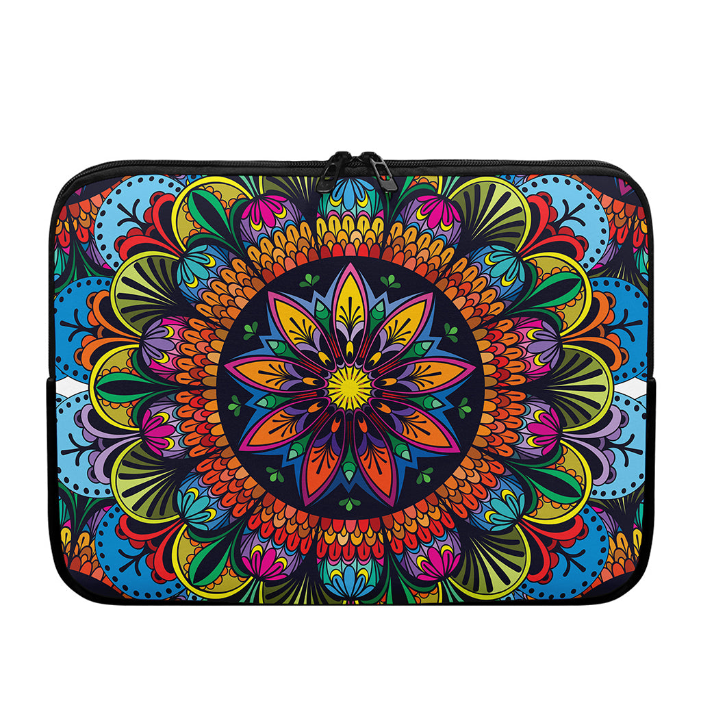 Colorful Mandala Print Laptop Sleeve
