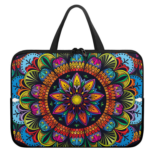 Colorful Mandala Print Laptop Sleeve With Handle