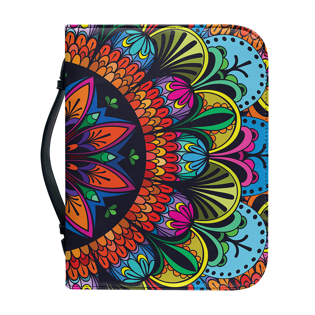 Colorful Mandala Print Leather Bible Cover