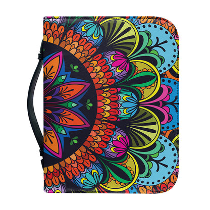 Colorful Mandala Print Leather Bible Cover