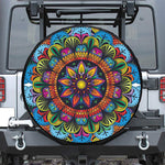Colorful Mandala Print Leather Spare Tire Cover
