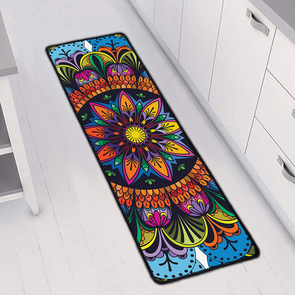 Colorful Mandala Print Long Kitchen Mat