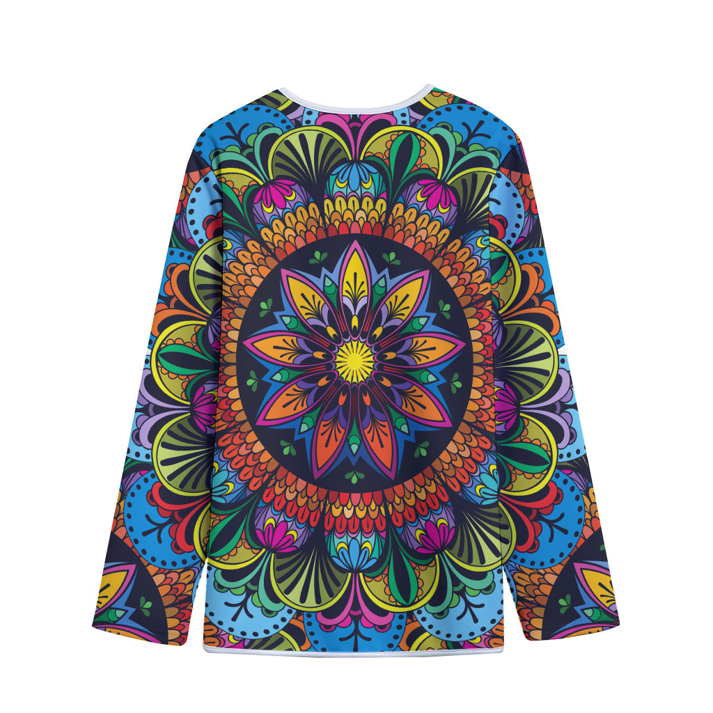 Colorful Mandala Print Long Sleeve Short Coat