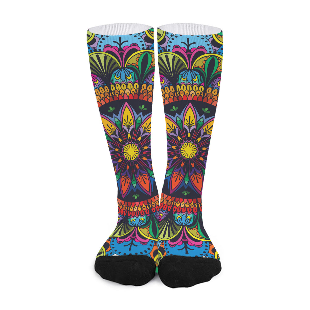 Colorful Mandala Print Long Socks