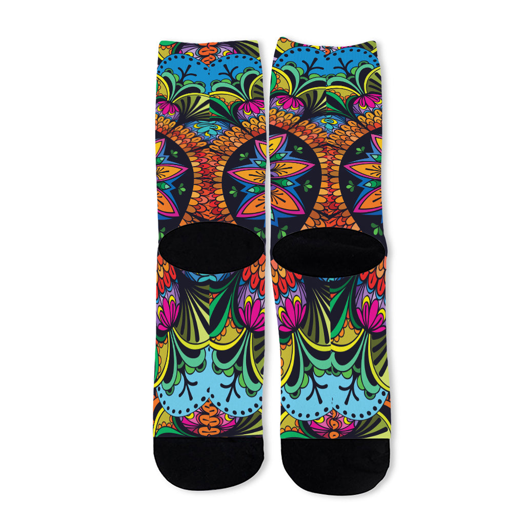 Colorful Mandala Print Long Socks