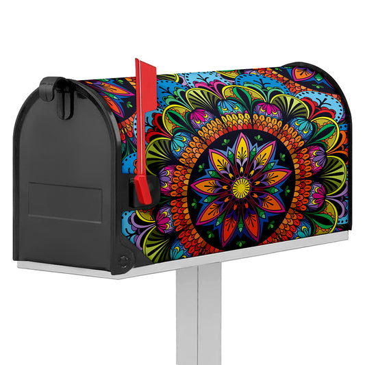 Colorful Mandala Print Mailbox Cover