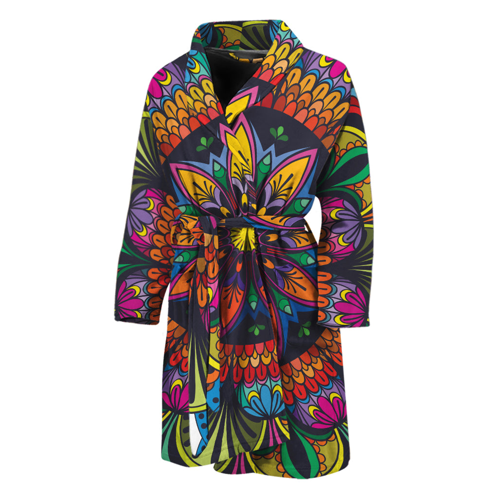 Colorful Mandala Print Men's Bathrobe