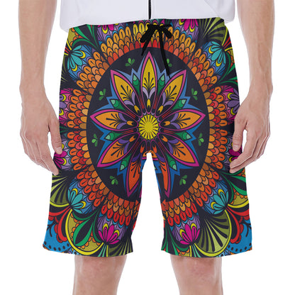 Colorful Mandala Print Men's Beach Shorts