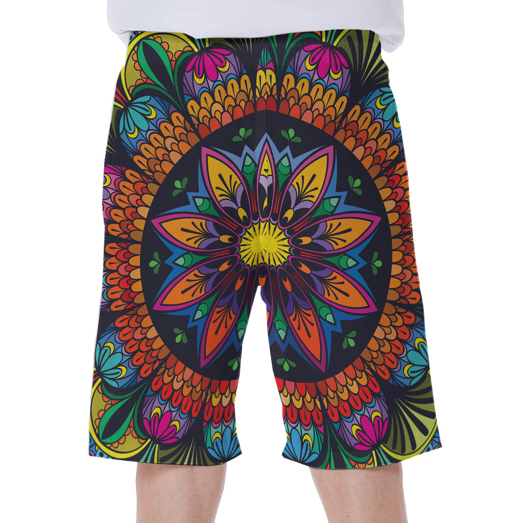 Colorful Mandala Print Men's Beach Shorts