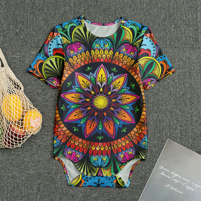 Colorful Mandala Print Men's Bodysuit