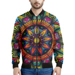 Colorful Mandala Print Men's Bomber Jacket