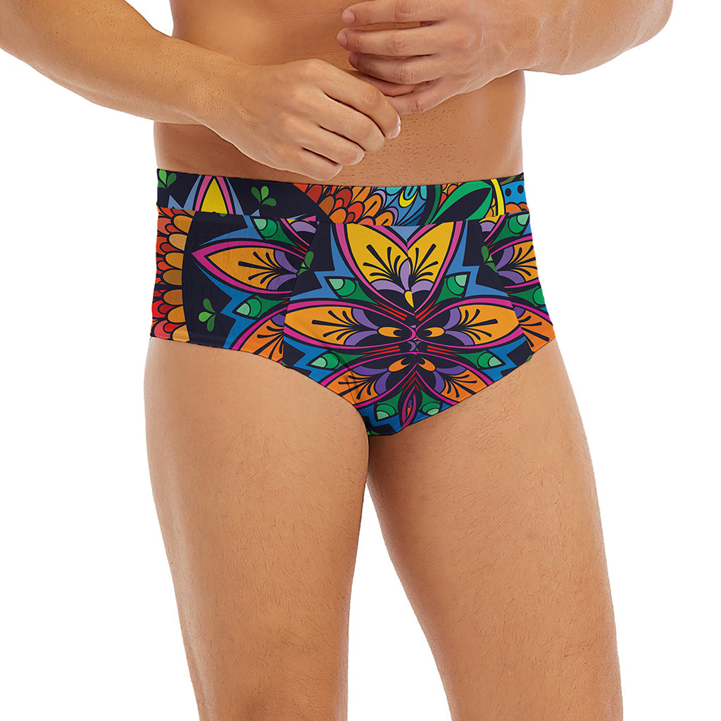 Colorful Mandala Print Men's Briefs