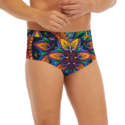 Colorful Mandala Print Men's Briefs