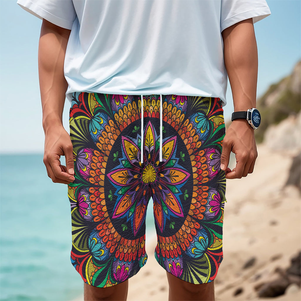 Colorful Mandala Print Men's Cargo Shorts