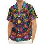 Colorful Mandala Print Men's Deep V-Neck Shirt