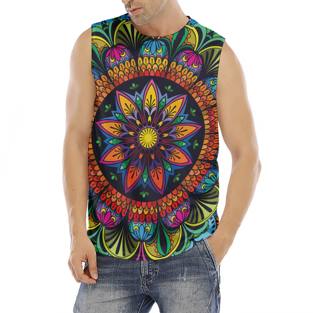 Colorful Mandala Print Men's Fitness Tank Top