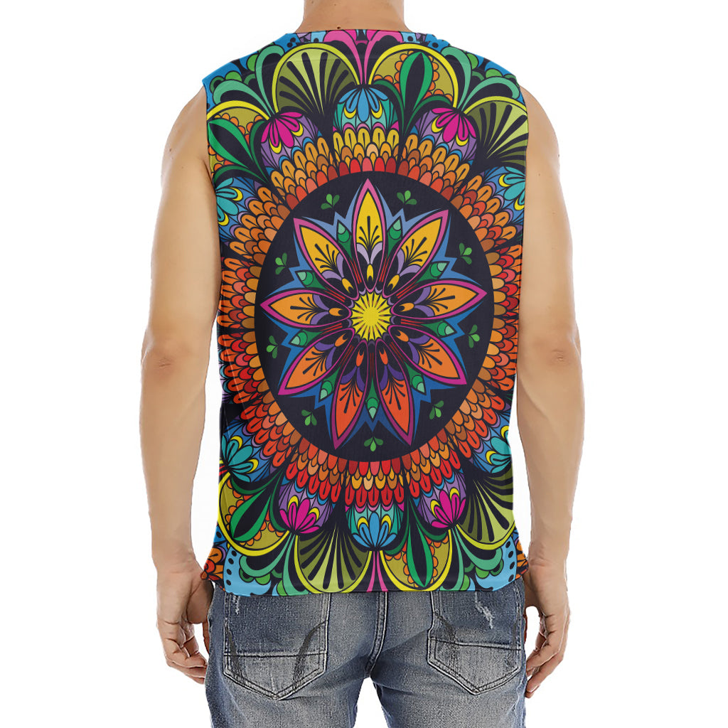 Colorful Mandala Print Men's Fitness Tank Top