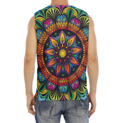 Colorful Mandala Print Men's Fitness Tank Top