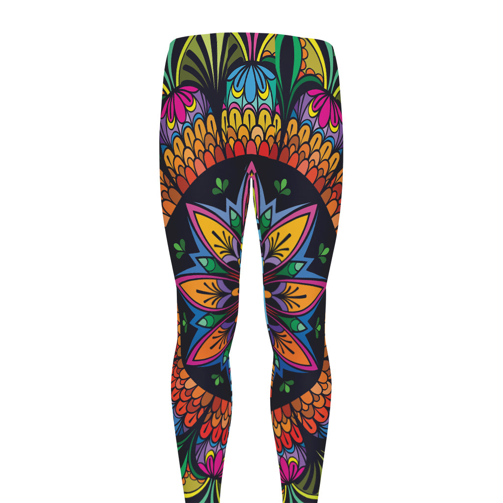 Colorful Mandala Print Men's leggings